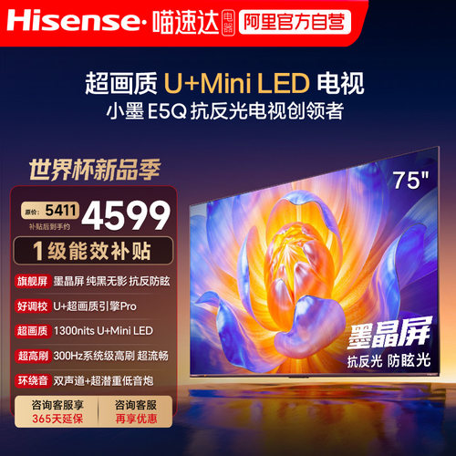 海信电视E5Q 75英寸 抗反光防眩光墨晶屏MiniLED 以旧换新电视122