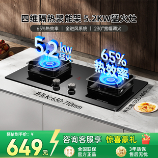 樱雪Q2586燃气灶煤气灶家用双灶天然气燃气灶猛火液化气嵌入灶44