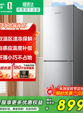 容声186L双开门两门小户型家用节能省电冰箱冷藏冷冻电冰箱281