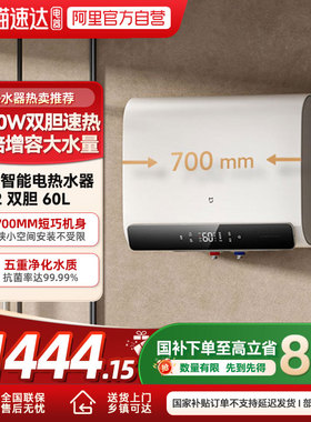 小米米家智能电热水器2双胆60L家用卫生间大容量速热节能一级洗澡