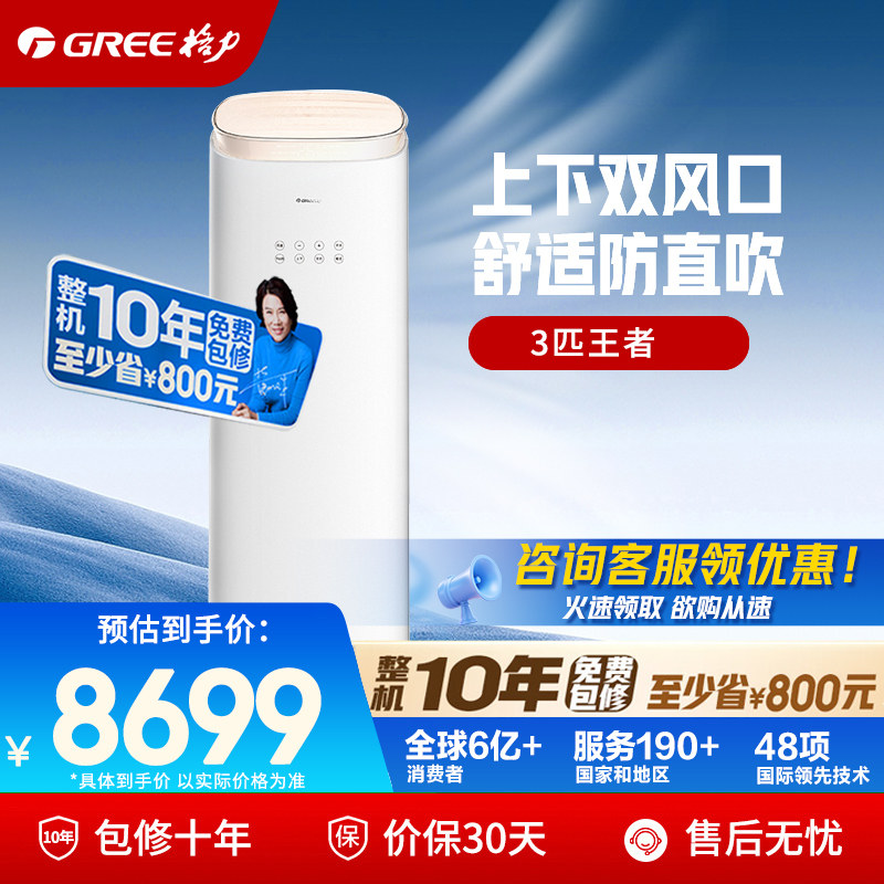 格力空调官方3匹王者一级能效变频冷暖空调立式柜机正品国家补贴