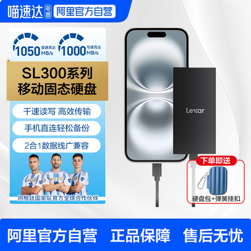 雷克沙SL300移动固态硬盘usb3.2 Type-C高速传输手机外录pssd硬盘