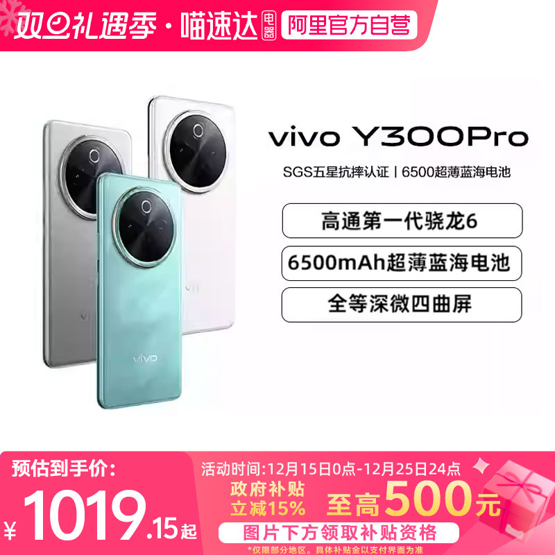 【政府补贴15%|阿里官方自营】vivo Y300 Pro 新品