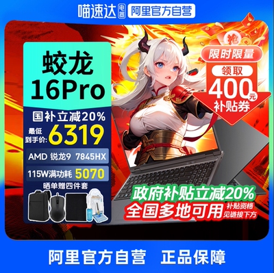 【政府补贴】机械革命蛟龙16Pro RTX5070/5060可选锐龙R9 7845HX电竞本300Hz 2025游戏笔记本电脑官方旗舰