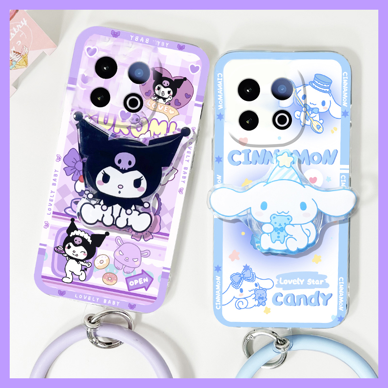 手机壳透明可爱卡通库洛米玉桂狗带支架手环