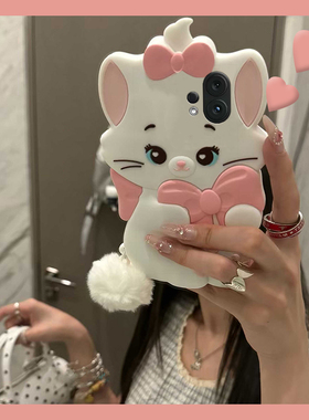 玛丽猫带白色毛球挂件适用vivos30promini手机壳s20pro卡通s19立体s15可爱s16少女心s12硅胶s10软壳s18e/vivo