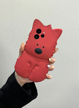 适用oppo真我13pro+手机壳12卡通11立体neo7西高地gt6小狗gt5可爱q3红色v11狗狗v25趣味gtneo十realme硅胶女p