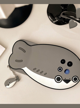 灰色鲸鱼适用vivoiqoo13pro手机壳iqoo12立体iqoo11s创意iqoo10个性9卡通8por可爱7趣味5硅胶3软壳vivo女vovo