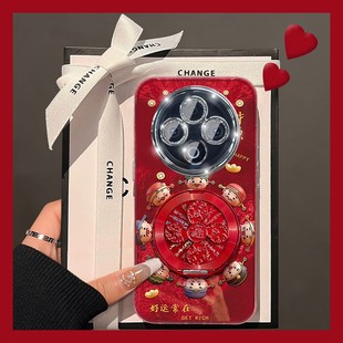 2026财源滚滚适用vivoy500pro手机壳y50m新年y300pro 财神爷y200i旋转y76s支架y36t红色u3x马年y100十vivo女p