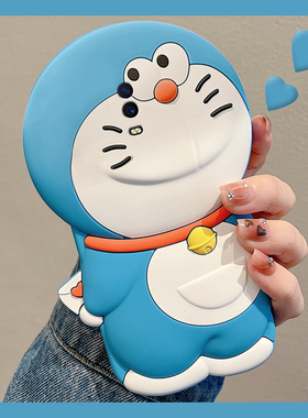 适用oppok1手机壳r15x卡通r17pro立体r15蓝色r11s哆啦A梦r11可爱r9s叮当猫r9plus趣味k1动漫oppo硅胶por软壳p