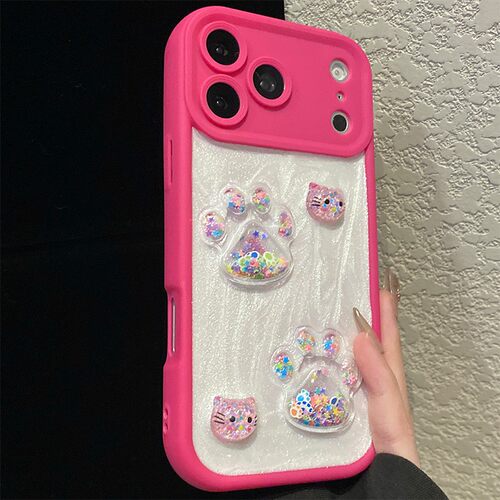 卡通彩色猫爪适用vivoy500手机壳y400可爱y300pro+立体y200gt带y100i挂链y93s玫红色y50滴胶y77e女y78t十vivo