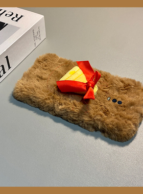 ins风红色蝴蝶结适用oppor17手机壳r15x秋冬r11splus毛绒r11s立体r9带r9plus挂链r7s冬天r17pro毛毛oppo/0pp0