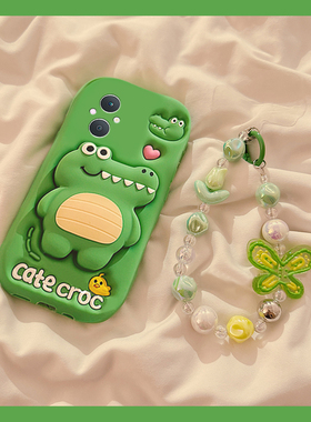 适用oppoa5手机壳a5pro卡通a97立体a3活力版a93s绿色a91鳄鱼a56带支架a72蝴蝶结a58挂链a11x可爱a2趣味oppo女