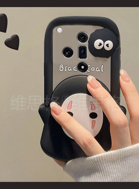 立体无脸男煤球适用oppok13s手机壳k13turbopro卡通k12plus动漫k11x黑色findx8s+创意x7ultra趣味k10十oppo女