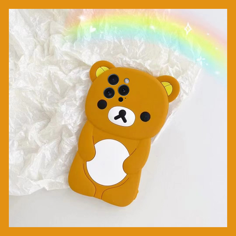手机壳硅胶卡通呆萌轻松熊小熊
