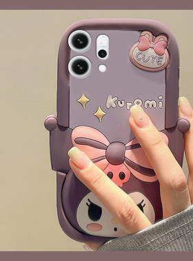 适用opporeno14手机壳reno13pro+卡通reon12立体11星星10兔子9库洛米8蝴蝶结7se可爱6趣味5硅胶4十oppo软壳女