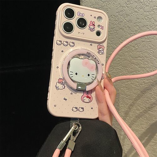 卡通猫咪兔子适用oppofindx9ultra手机壳findx8s+镜面x7磁吸x9s支架x8pro带k12plus斜挎k13x真我q5i十挂绳女p