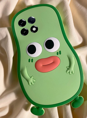 适用小米红米k80手机壳k80至尊版k70pro+卡通turbo3十k60e立体k50绿色k40牛油果k30i表情k20可爱12c丑萌女生p