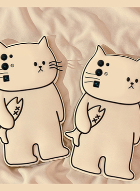 适用华为荣耀v30pro手机壳麦芒40白色30pro+立体x30i线条x20se小猫20s卡通10i小鱼v10趣味9x创意十硅胶软壳女