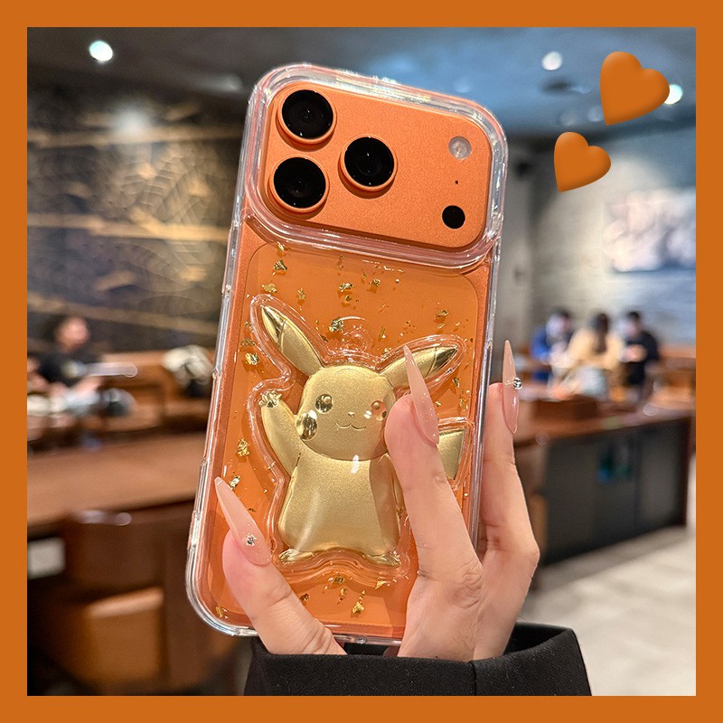 手机壳滴胶金箔皮卡丘发财小新