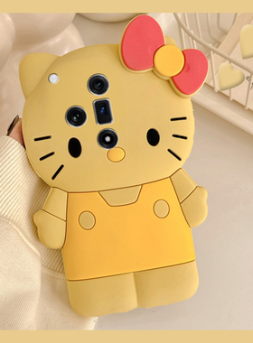 立体黄色kt猫适用oppok13s手机壳k13turbopro卡通k12plus可爱k11x凯蒂猫findx8s+带x7ultra挂链k10硅胶十oppo