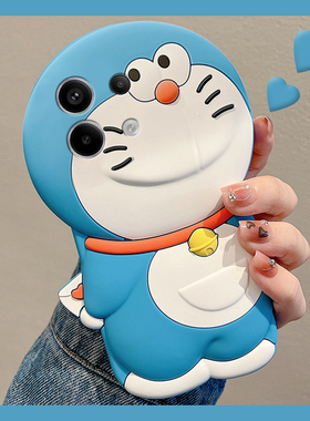 适用小米红米note14手机壳noto13pro+卡通12turbo立体11t蓝色10哆啦A梦9可爱8叮当猫7趣味12十11动漫redmi女p