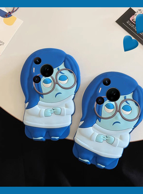 适用华为pura80手机壳p70ultra卡通pure70art立体p60头脑p50e特工队p40pro+可爱p30动画p20动漫p10十蓝色硅胶