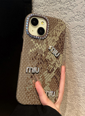 烫金渐变金色蟒蛇纹适用小米红米note15pro+手机壳noto14s奢华13r钻石12turbo英文turbo4字母11t闪钻3十redmi