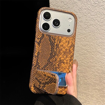 ins风镜面支架适用opporeno15f手机壳reno12f拼色11pro黄色8t蛇皮纹a80a78夏天a77s镜子a57e补妆镜f29女oppo