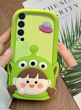 可爱三眼仔女孩适用vivoiqooneo10pro手机壳iqooneo9spro+绿色8立体7se卡通5s创意6趣味855硅胶3十vivo女vovo
