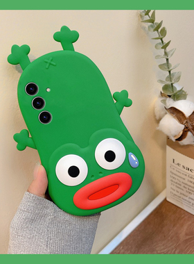 适用三星s25+手机壳s25edge卡通note20立体s24plus绿色s23青蛙s22搞怪s21趣味s20fe丑萌s10创意十硅胶软壳女p