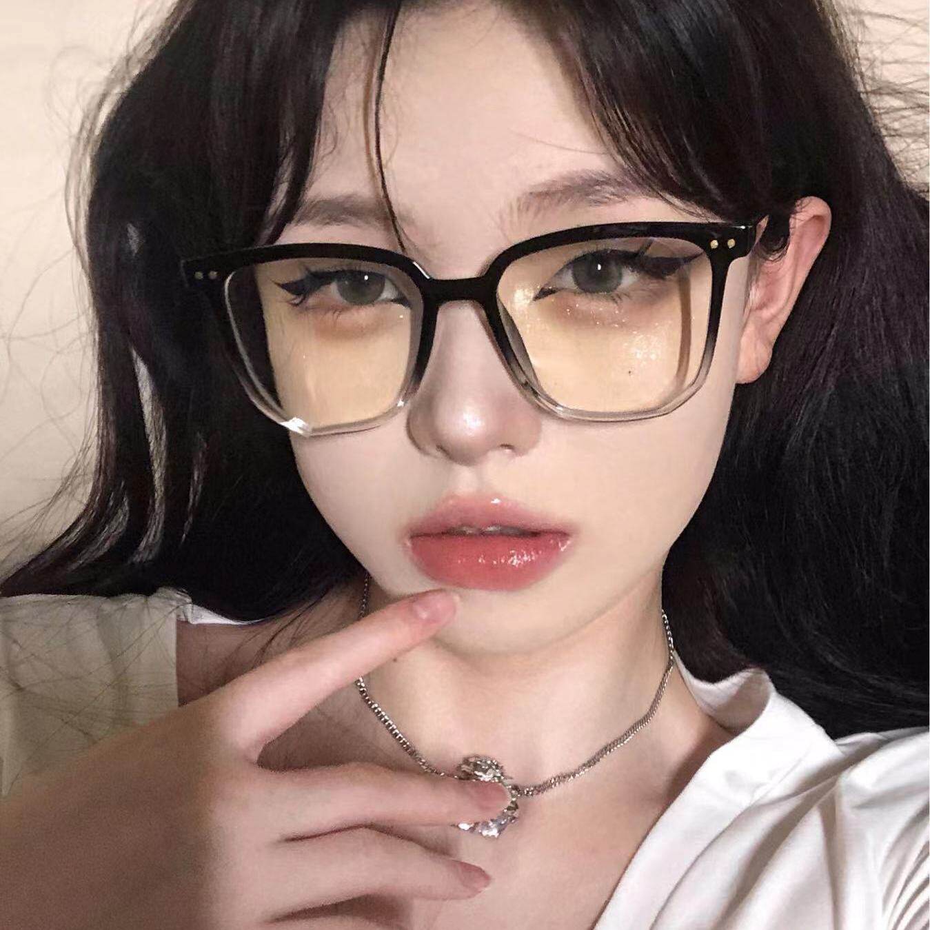 素颜眼镜女近视有度数平光镜女学生韩版防蓝光防辐射眼镜框架男潮