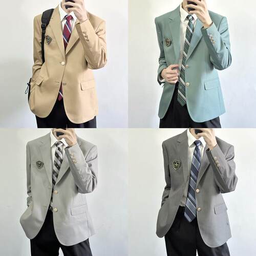 【刺篇】正版dk男生制服西装外套灰色驼色日系学生西服正装全套装