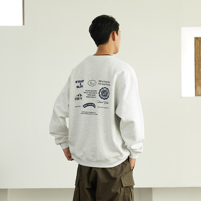 VMCL 后背运动元素徽章印花街头宽松加绒卫衣男女23AW vermicelli