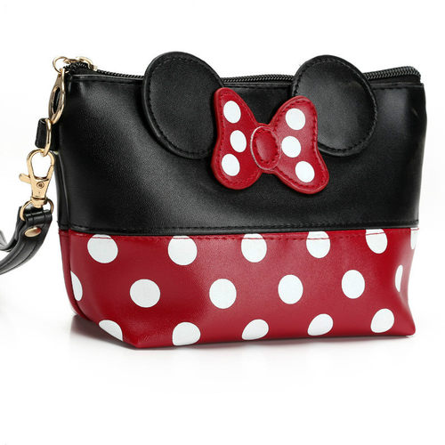 Travel Cosmetic Bag Cartoon Bow Makeup Case Women Zipper Han