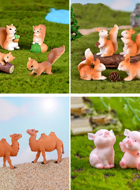 1 Set Squirrel Horse Pig Penguin Camel Figurines Miniatures