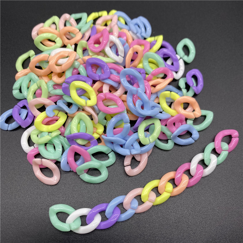50pcs/Lot 16mm*11mm Acrylic Twisted Chains Assembled Parts B