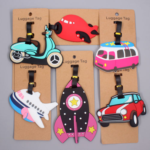 Creative Plane & Car Luggage Travel Accessories Tag Silica G