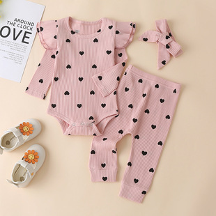 3Pcs Baby Girl Outfit Set Newborn Toddler Girls Clothes Ruff