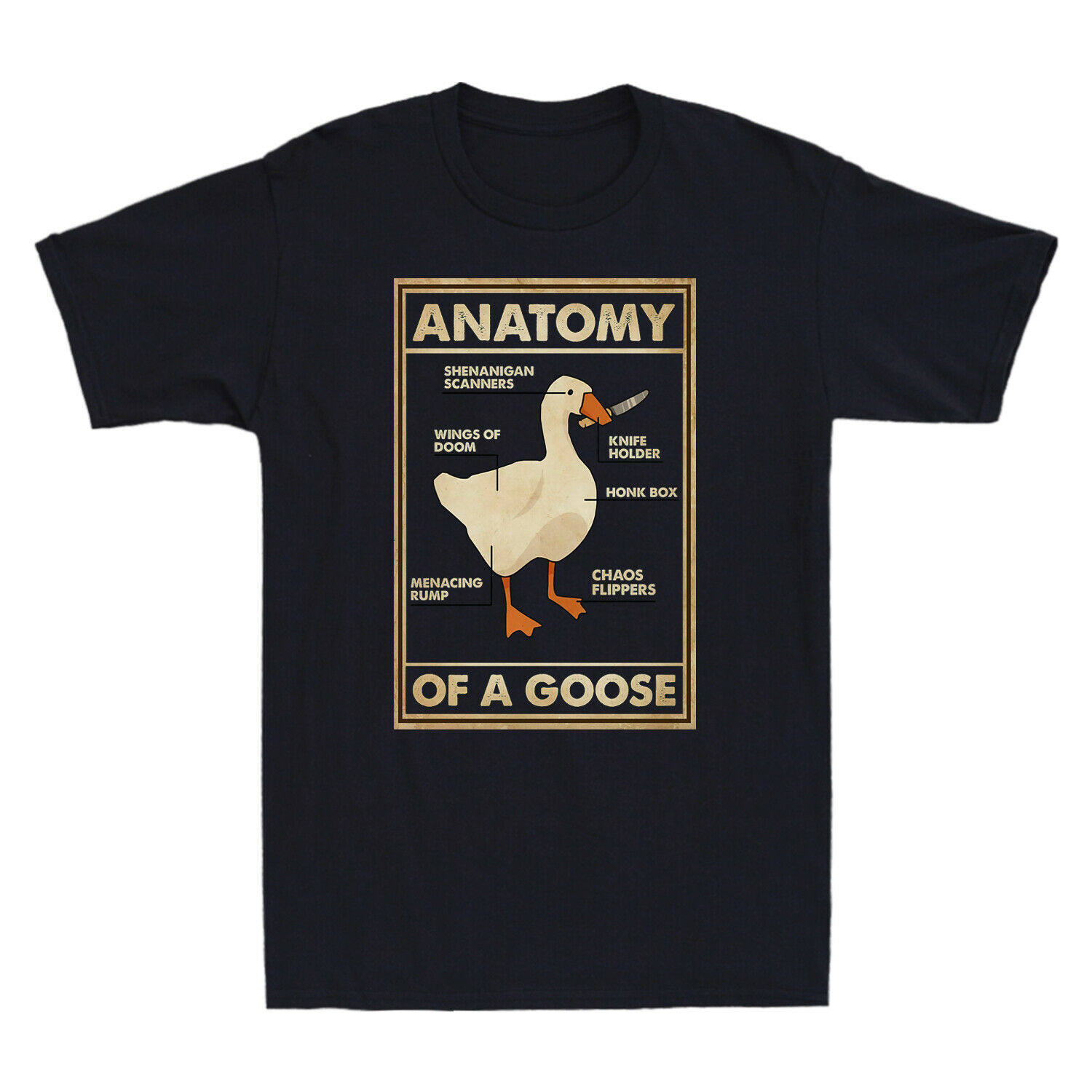 Anatomy Of A Goose Funny Duck Graphic Gaming Gamer Vintage M