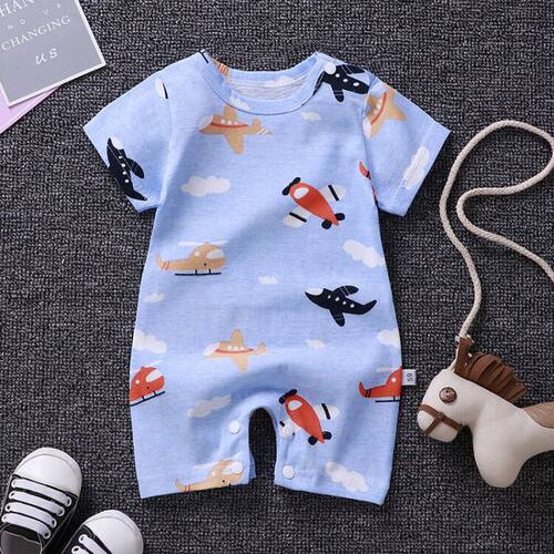 baby clothes 100% cotton short sleeve summer girls boys romp