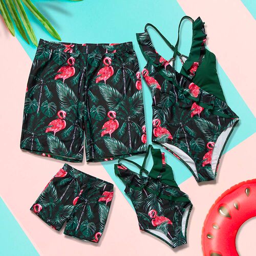 Flamingo Family Matching Swimsuits Outfits Mother Daughter S