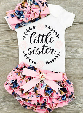 CANIS Newborn Baby Girls Outfits Clothes Short Sleeve Letter