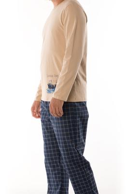 2 Pieces Cotton Sleepwear Set for Men - Nightgowns Pyjamas S