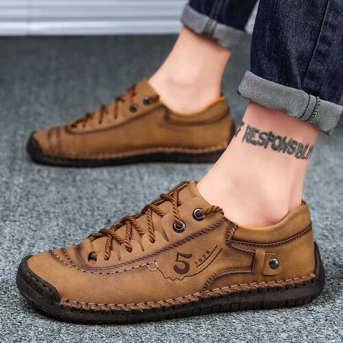 New Men Leather Casual Shoes Outdoor Comfortable High Qualit