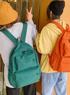 New Waterproof Nylon Women Backpack Solid Color Casual Backp