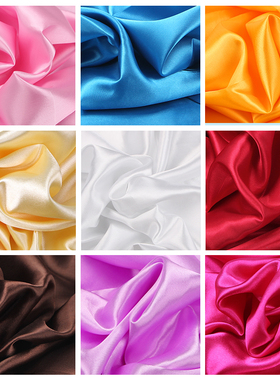 Satin Fabric Eight-heddle Imitation Silk Cloth 17 Colors Gif