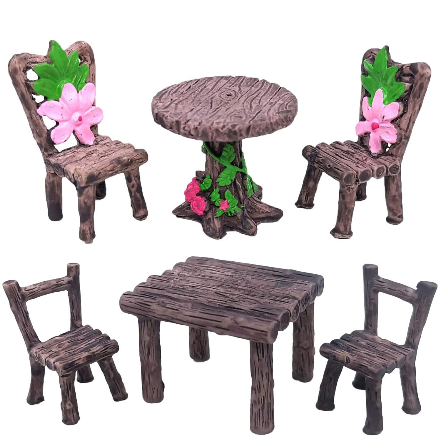 3PCS Miniature Table and Chairs Set Creativity Micro Landsca