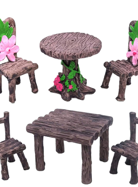 3PCS Miniature Table and Chairs Set Creativity Micro Landsca