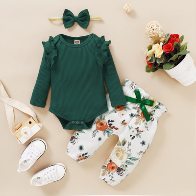 3Pcs Baby Girl Clothes Set Newborn Kids Clothing Childern Cl